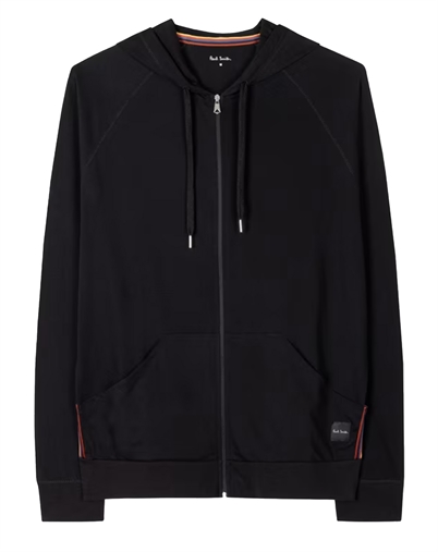 Paul Smith - Cotton Jersey Zip Lounge Hoodie - Black